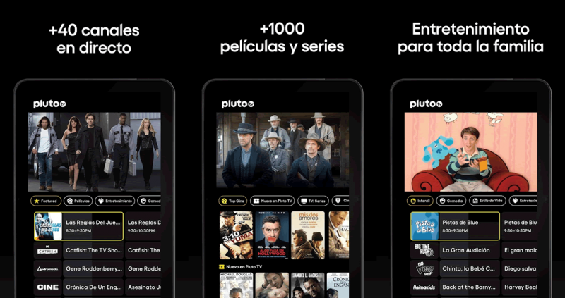 Pluto TV Android e iPhone