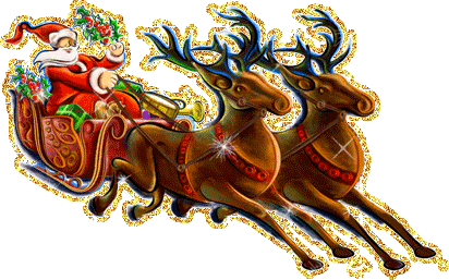 Santa Claus Papa Noel en el trineo