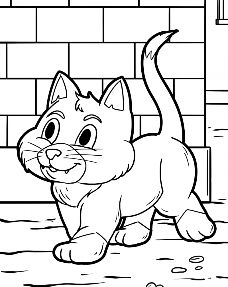 Dibujos fáciles de gatos para colorear e imprimir