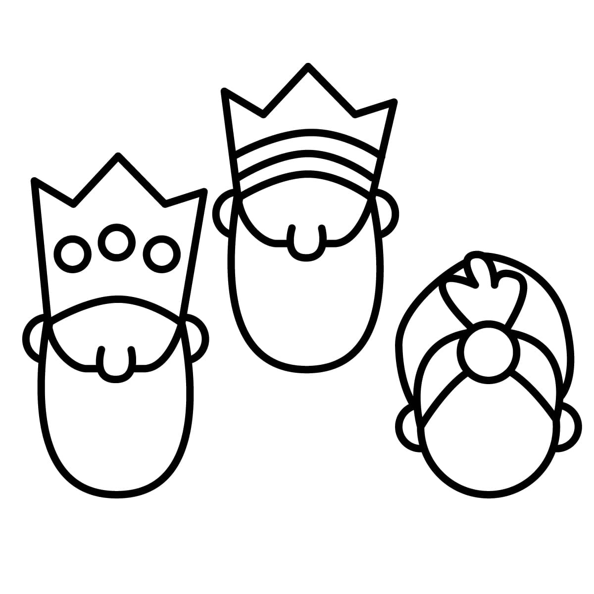 Dibujos de los Reyes Magos para colorear e imprimir gratis