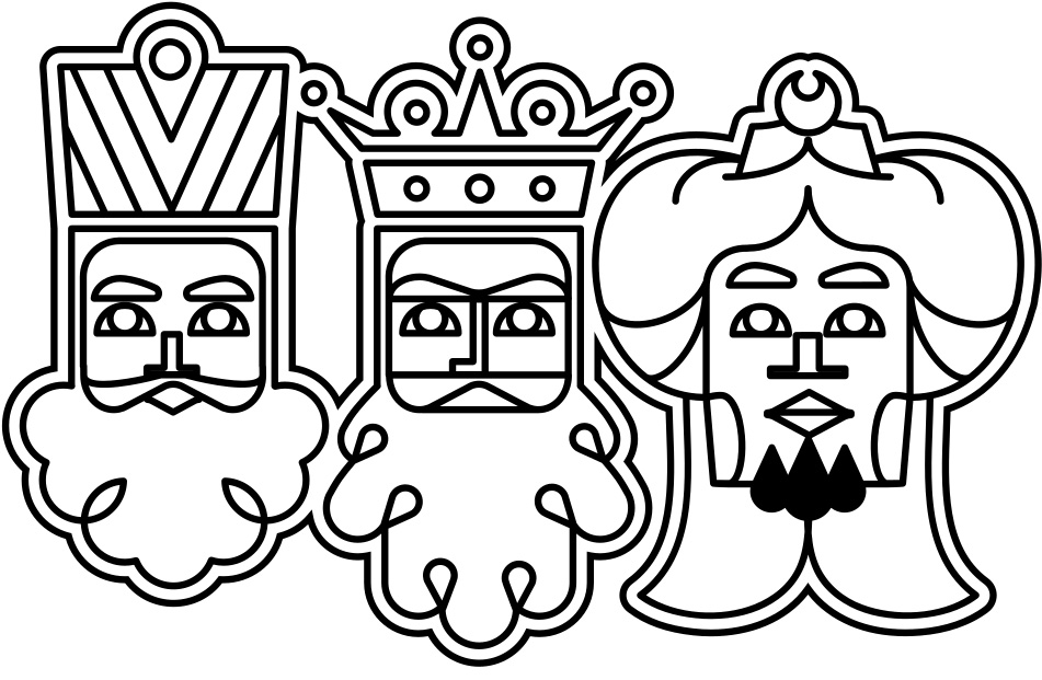 Dibujos de los Reyes Magos para colorear e imprimir gratis