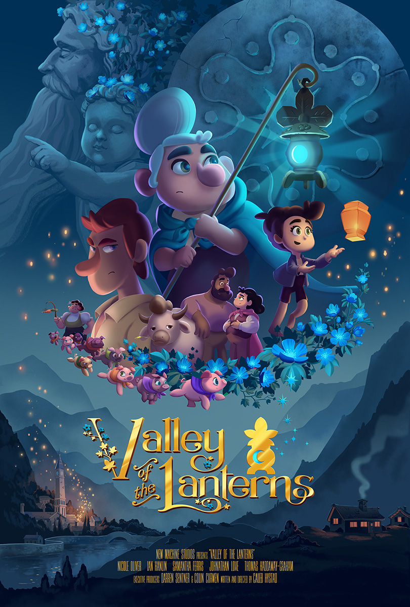 el valle de las linternas película de animación cartel promocional
