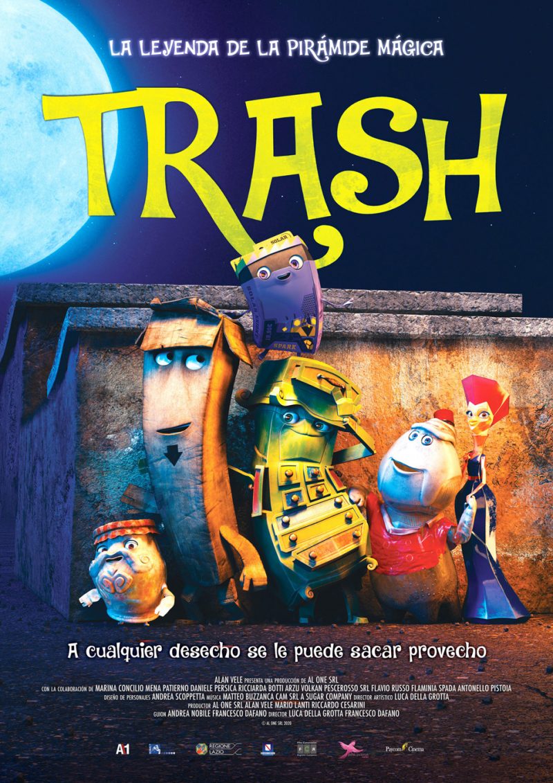 Trash la leyenda de la pirámide mágica película de animación italiana cartel oficial