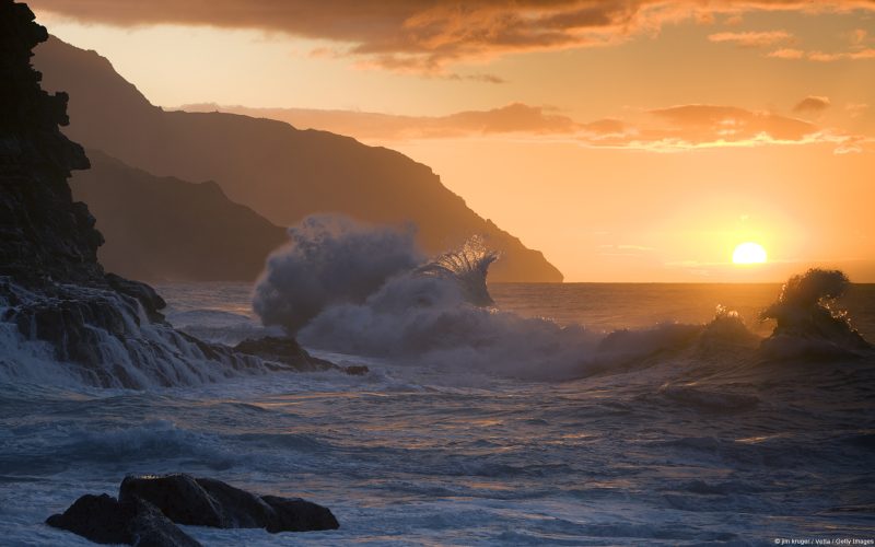 Atardecer en Kee Beach Kauai Hawai Estados Unidos