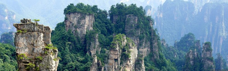 Columnas de roca caliza Parque de Zhangjiajie Hunan, China