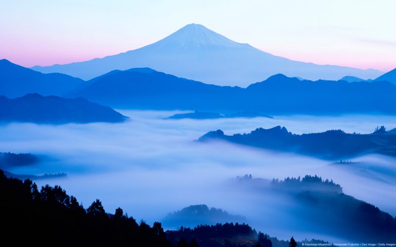 Silueta del monte Fuji Japón