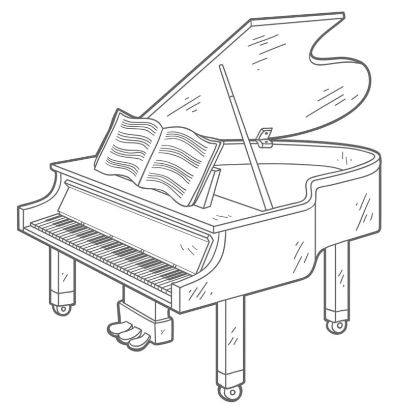 Dibujos de pianos para colorear