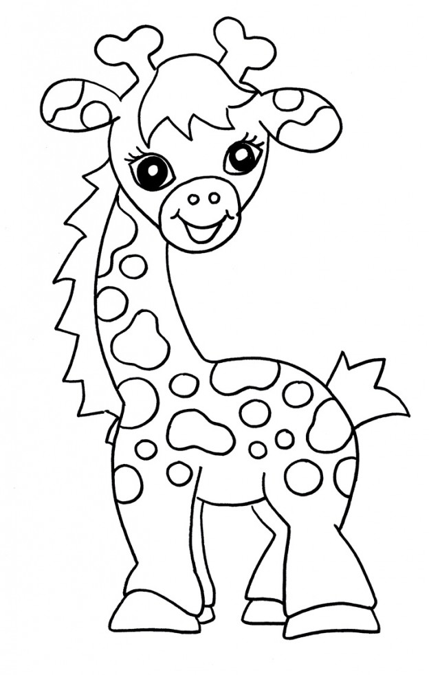 Dibujos fáciles de jirafas para imprimir, colorear y pintar gratis