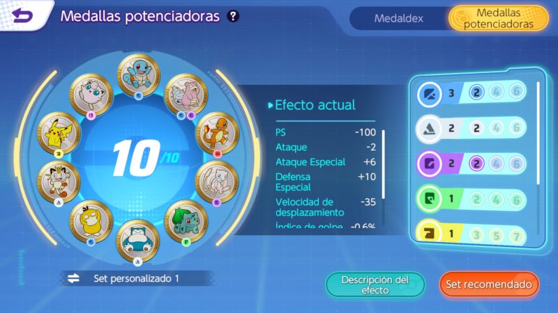 Potenciador de habilidades con las medallas obtenidas en Pokemon UNITE