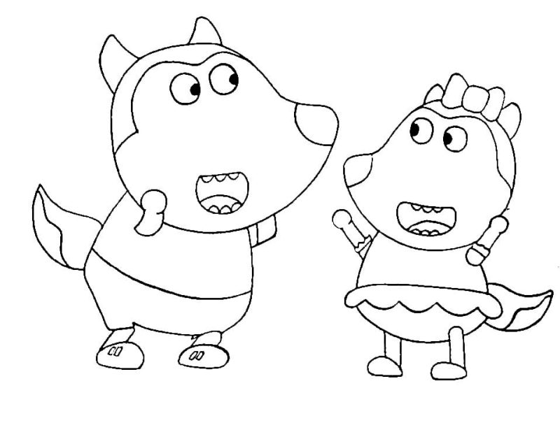 Wolfoo y Lucy dibujos para colorear