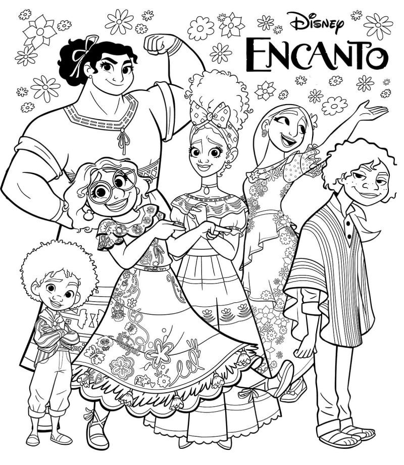 familia madrigal encanto disney dibujos para colorear