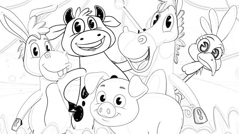 serie de dibujos la vaca lola para colorear