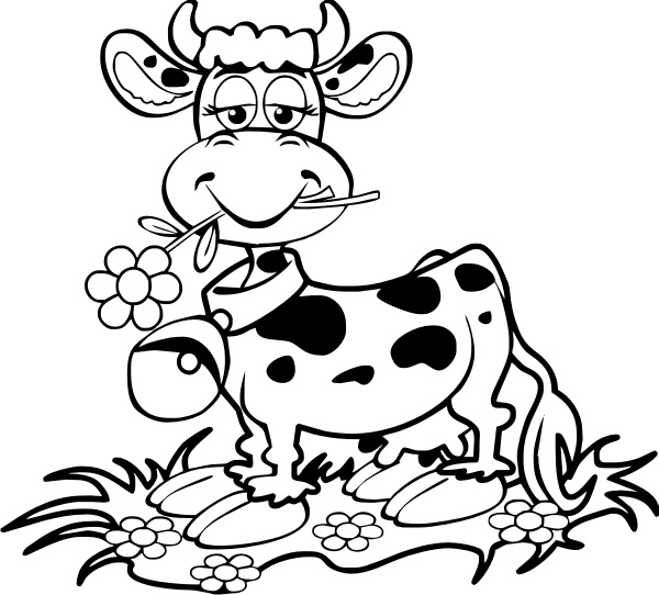 Dibujos graciosos de vacas para colorear