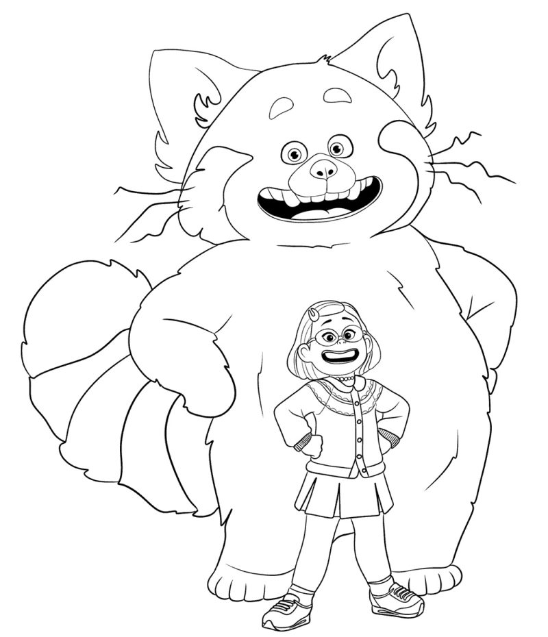dibujos mei lee red disney para colorear