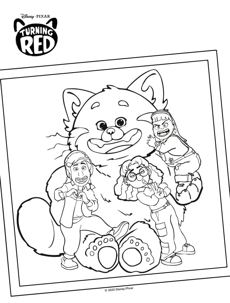 dibujos para colorear turning red disney