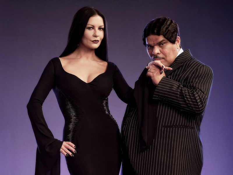 Catherine Zeta-Jones as Morticia Addams, Luis Guzma?n as Gomez Addams in Wednesday, wallpapers