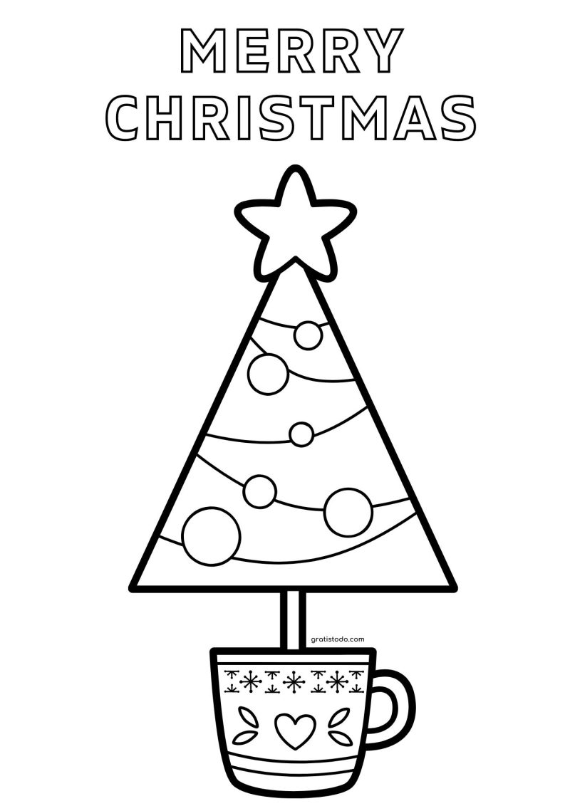 árbol de navidad merry christmas dibujos para colorear