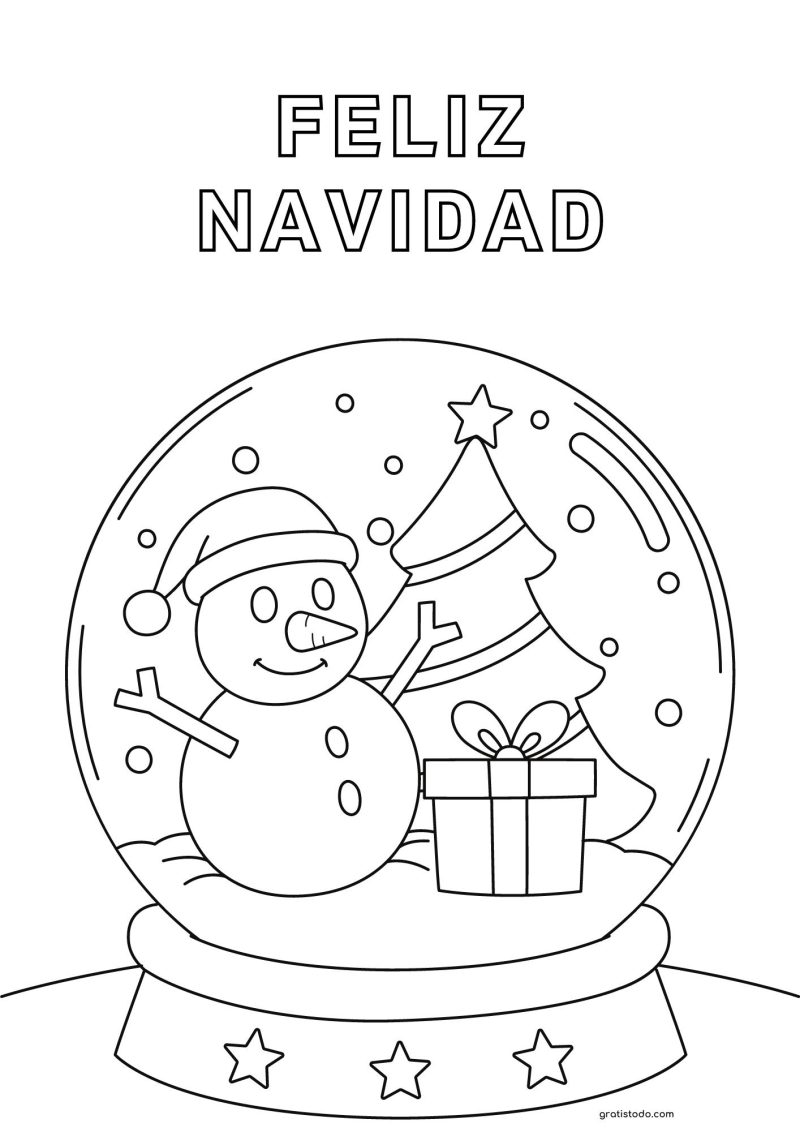 bola cristal feliz navidad dibujos para colorear