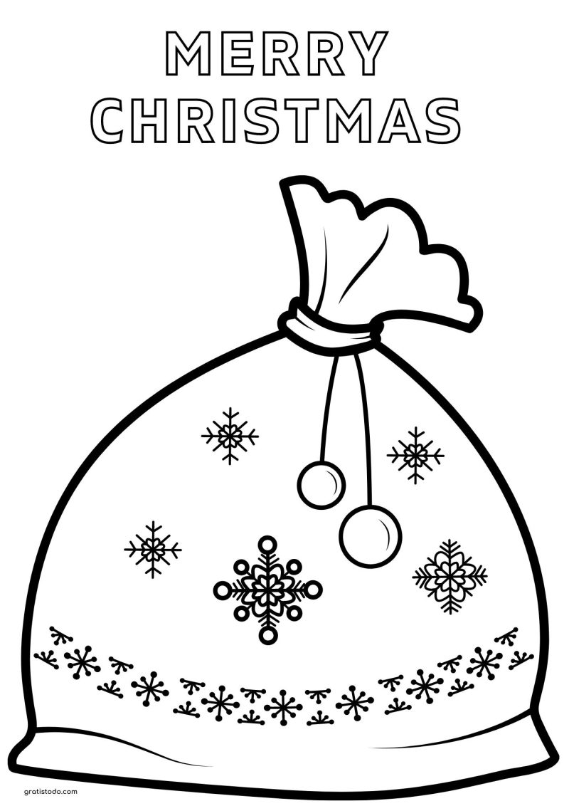 bolsa regalos merry christmas dibujos para colorear