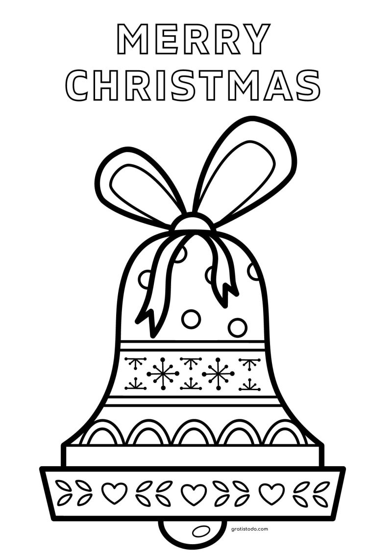 campana merry christmas dibujos para colorear