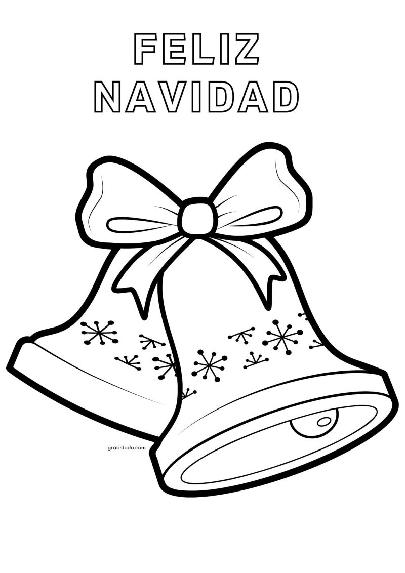 campanas feliz navidad dibujos para colorear