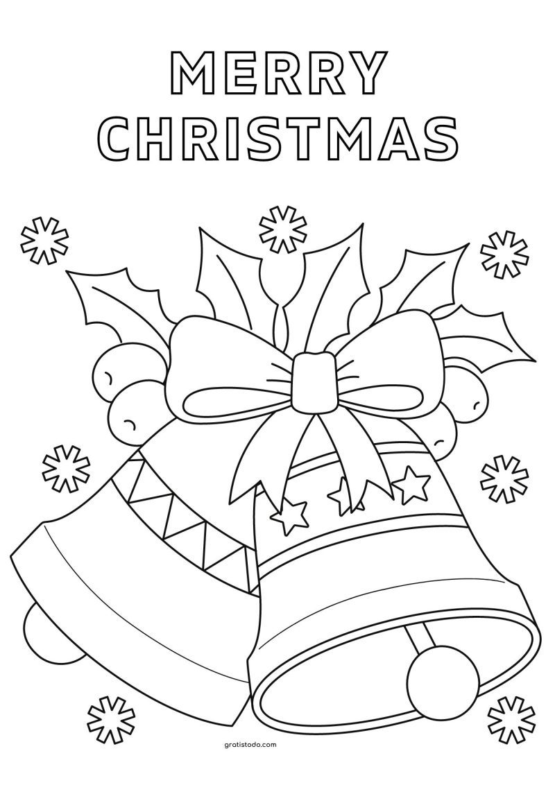 campanas merry christmas dibujos para colorear