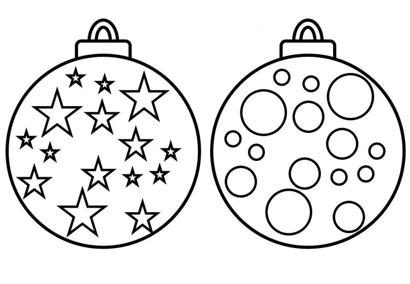 dibujos 2 esferas de navidad para colorear