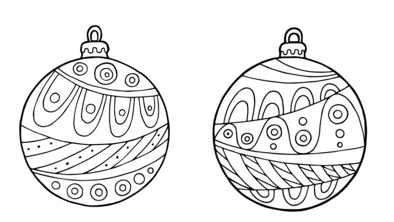 dibujos 2 esferas de navidad para pintar