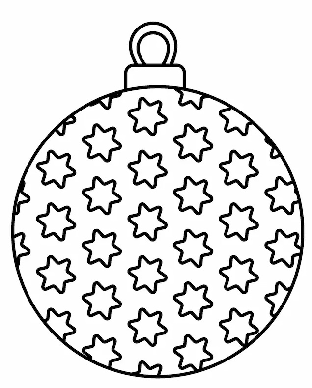 dibujos esferas navidad con estrellas para colorear