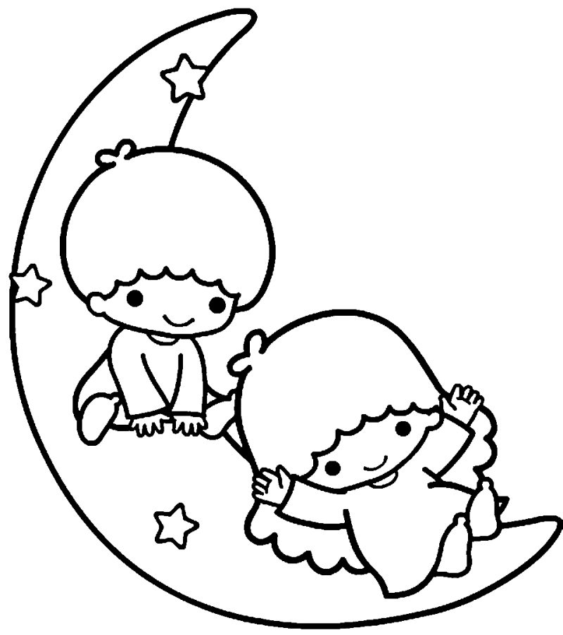 dibujos little twin stars para colorear