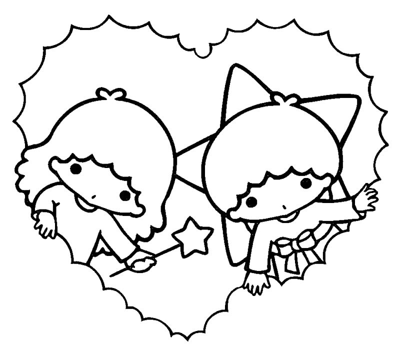 dibujos little twin stars para colorear