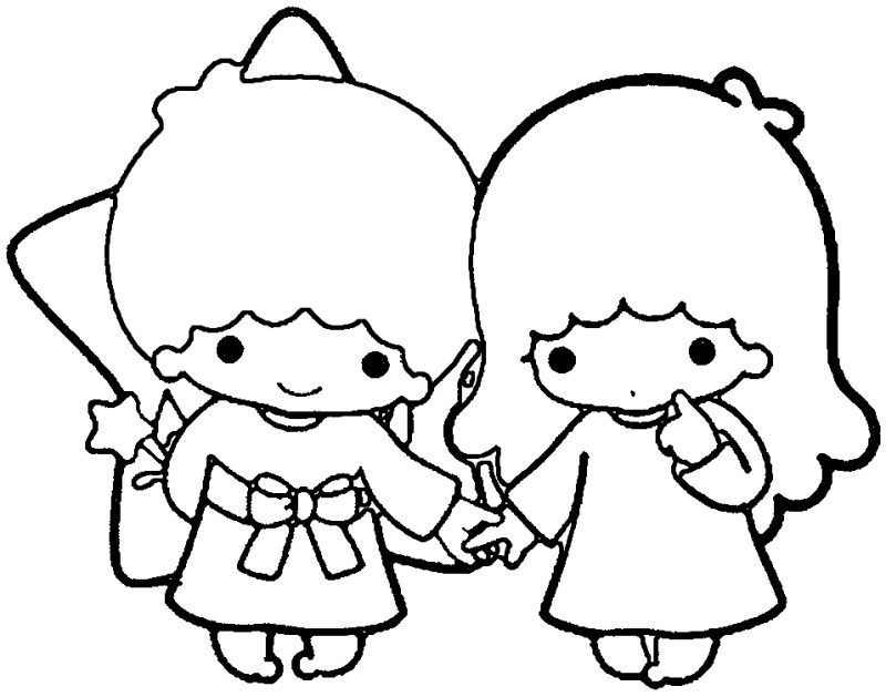 dibujos little twin stars para colorear