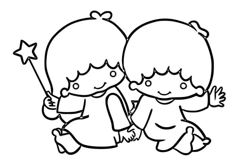 dibujos little twin stars para colorear