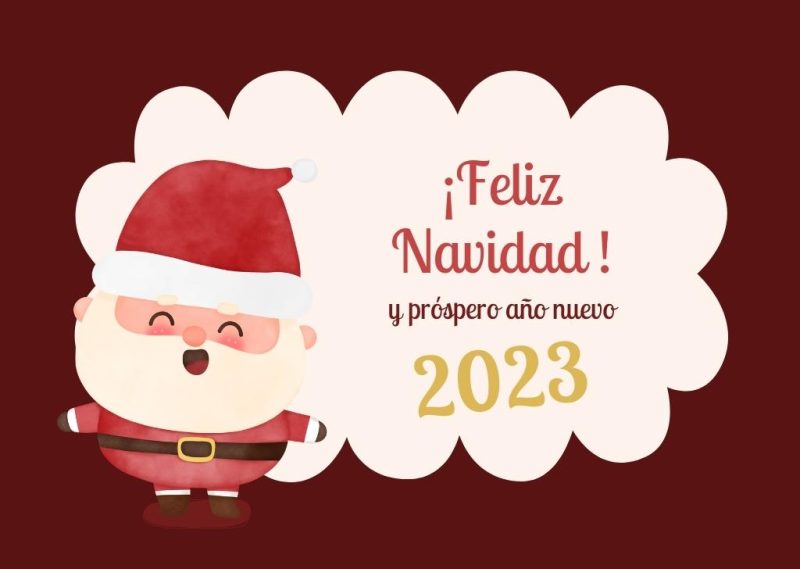 feliz navidad y feliz 2023