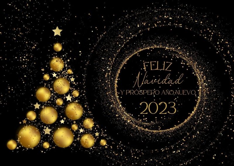 feliz navidad y prospero año 2023