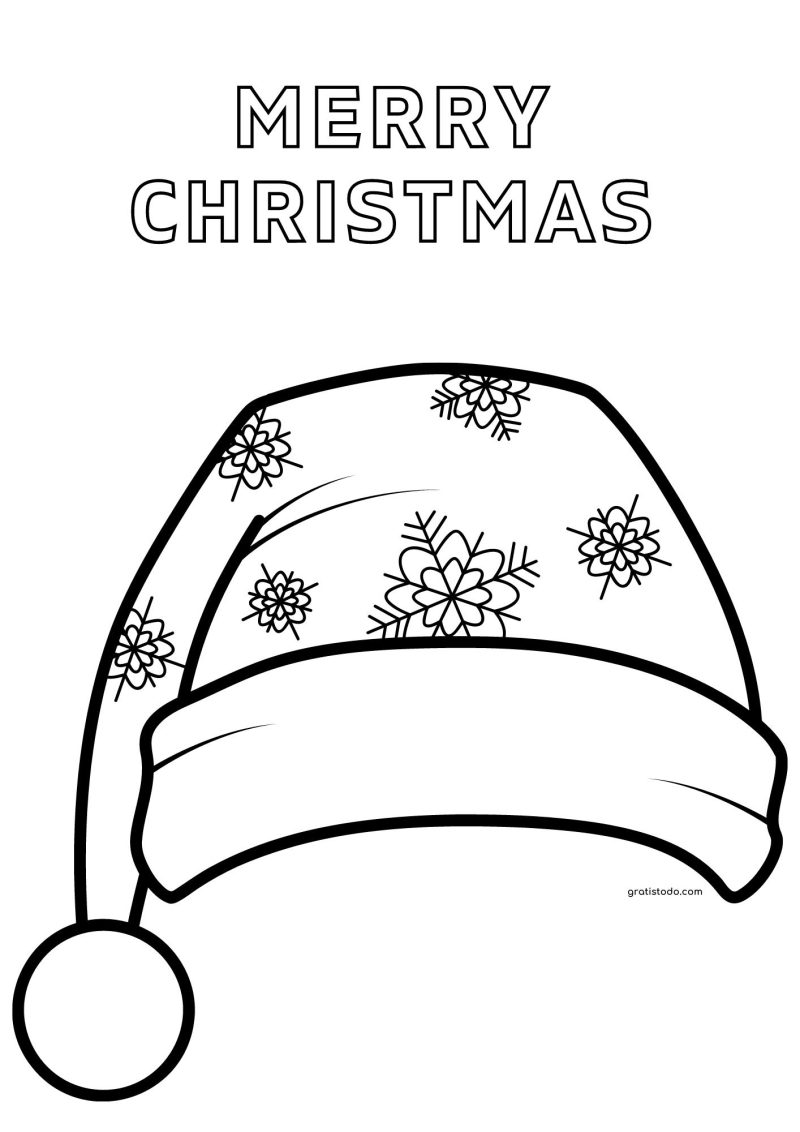 gorro merry christmas dibujos para colorear