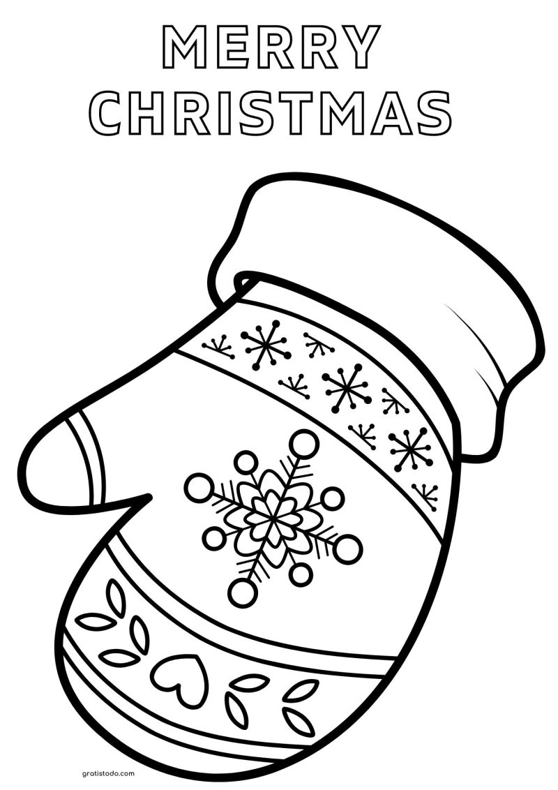 guante merry christmas dibujos para colorear