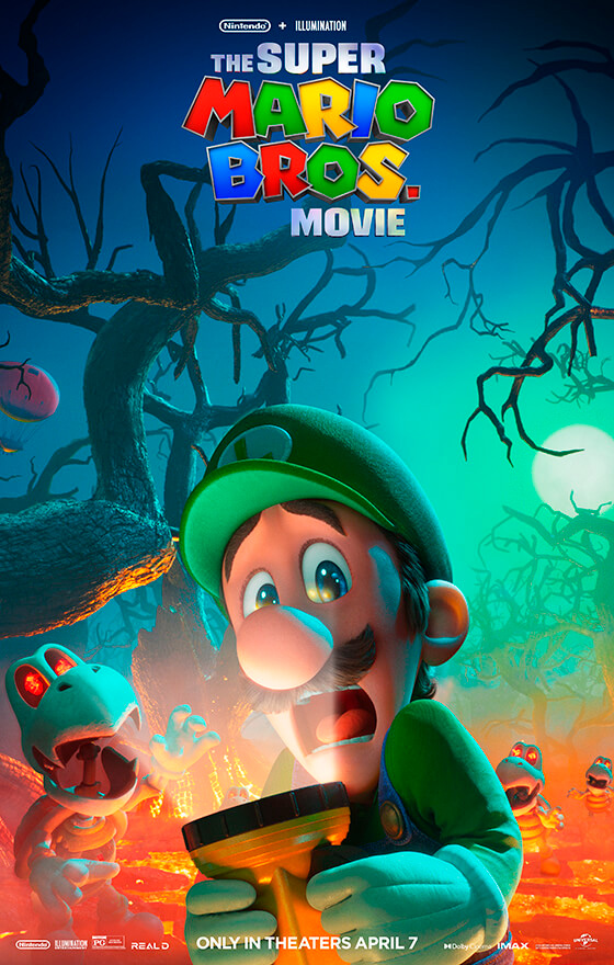 Luigi The Super Mario Bros movie 2023 poster