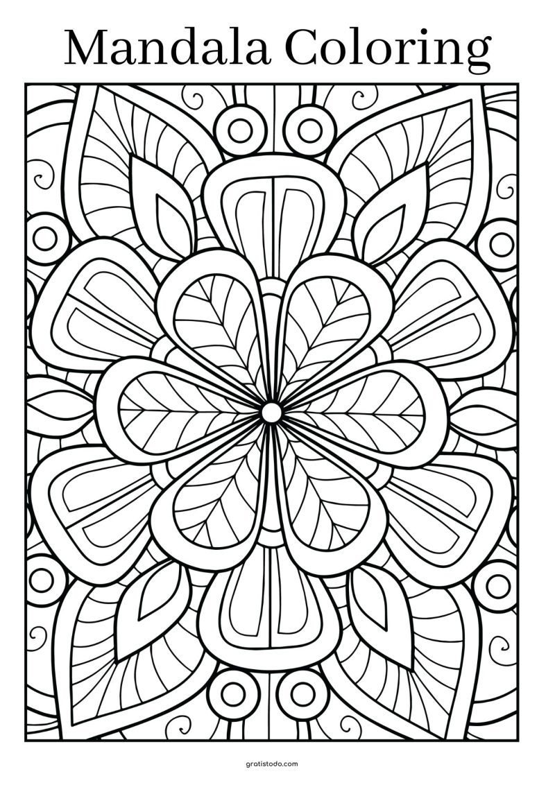 mándalas florales para colorear adultos