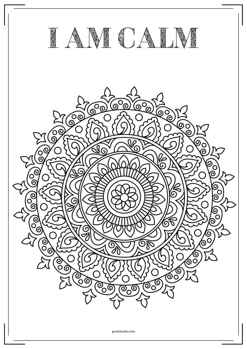 mandalas i am calm  mindfulness adult coloring