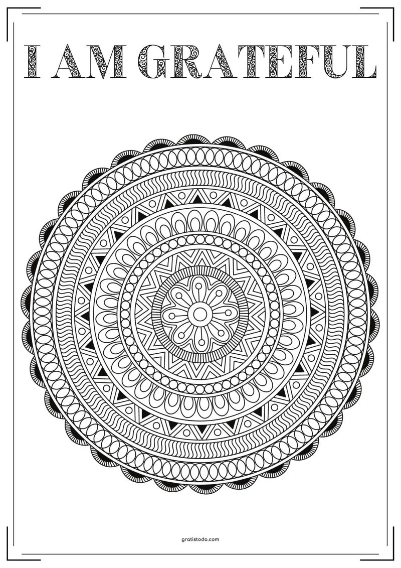 mandalas i am grateful mindfulness adult coloring