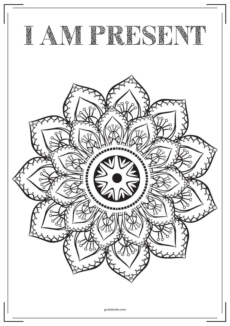 mandalas i am present mindfulness adult coloring