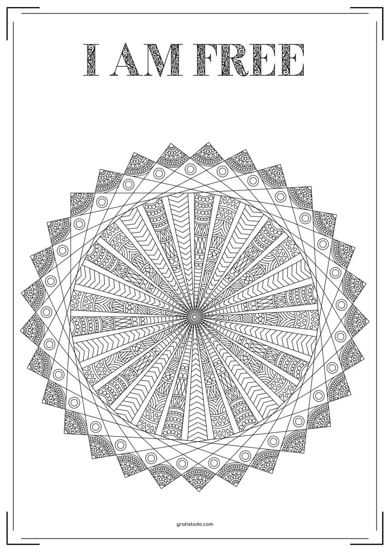 mandalas i am free mindfulness adult coloring