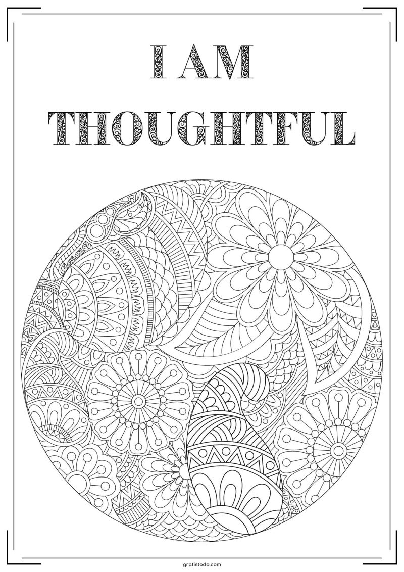 mandalas i am thoughtful mindfulness adult coloring