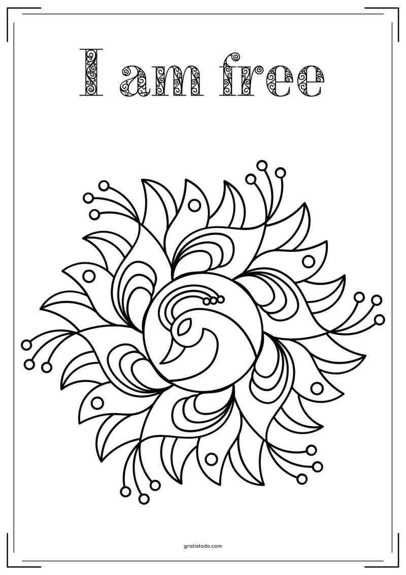 mandalas i am free mindfulness adult coloring