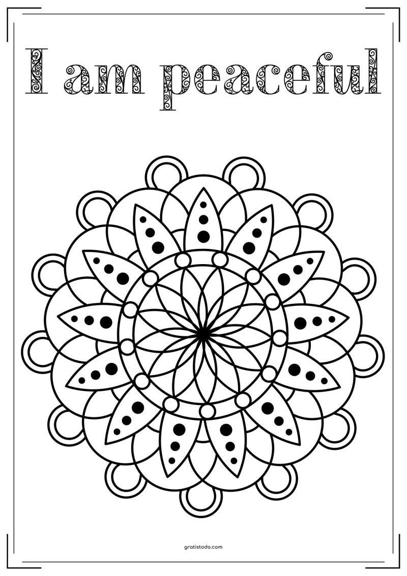 mandalas i am peaceful mindfulness adult coloring