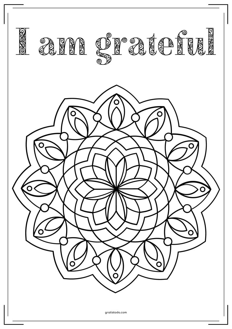 mandalas i am grateful mindfulness adult coloring