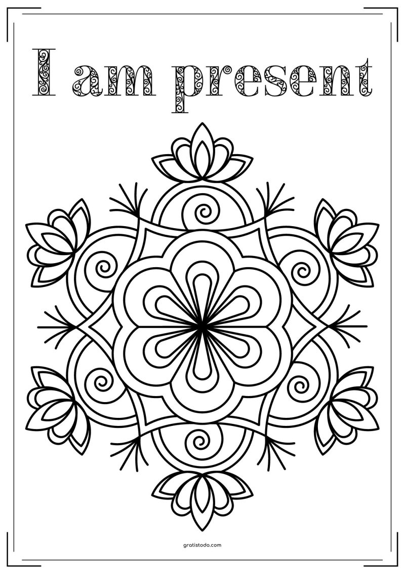 mandalas i am present mindfulness adult coloring