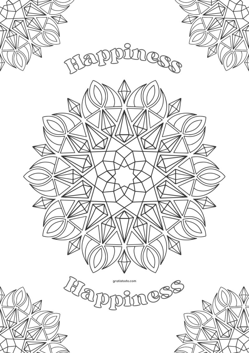 mandalas happiness coloring