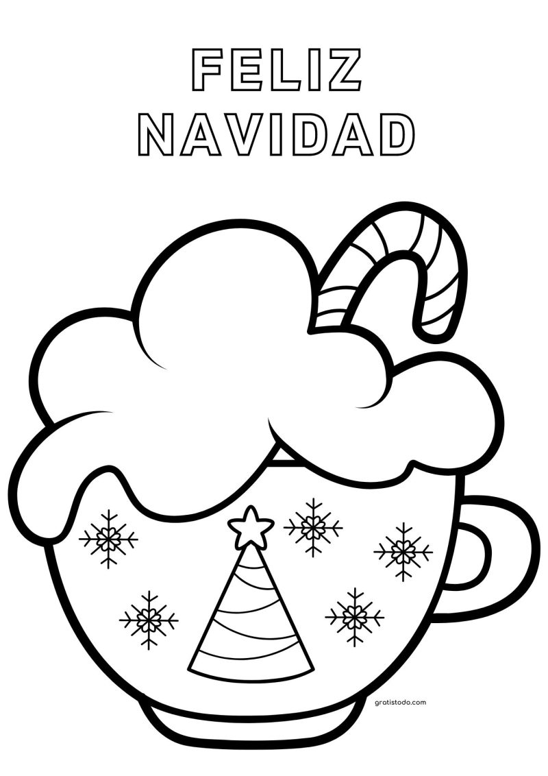 postre feliz navidad dibujos para colorear